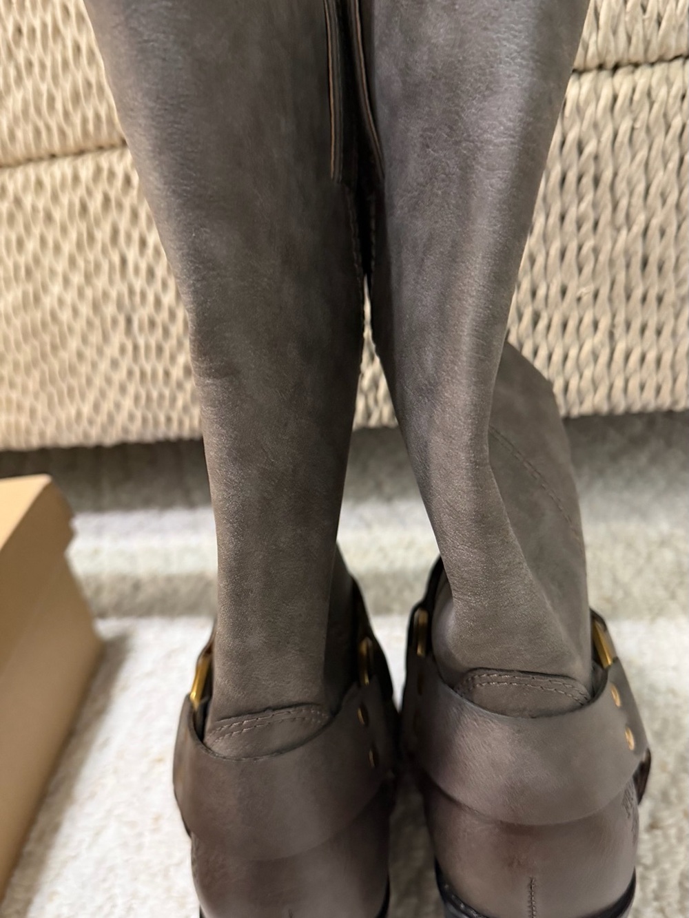 FRYE AND CO. Women’s Smoke Lorrie Harness Mid-Calf Leather Boots - Picture 8 of 11